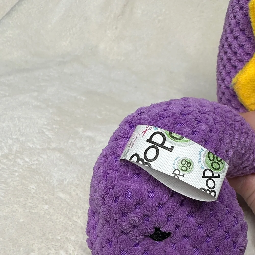 GoDog Bruto Purple Dinosaur Plush Dog Toy Silent Squeaker Chew Guard